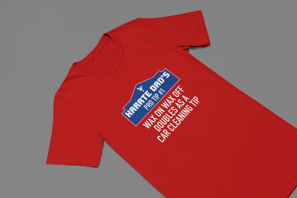 UNITED Pro Karate Dad T-shirt, Karate Clothes Gear Red Side