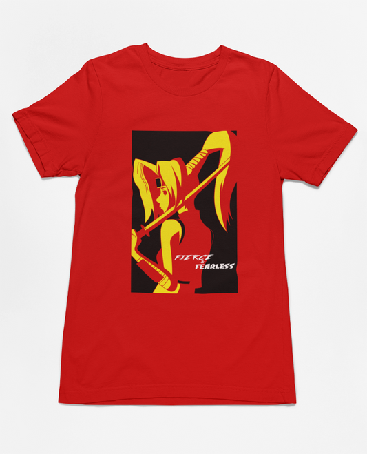Katana T-shirt with female warrior, Martial Arts Gear Front