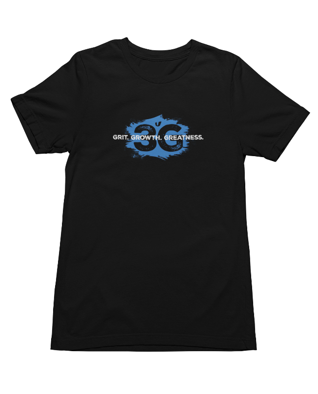 3G T-shirt featuring the words Grit, Growth, Greatness martial arts shirt karate clothes front