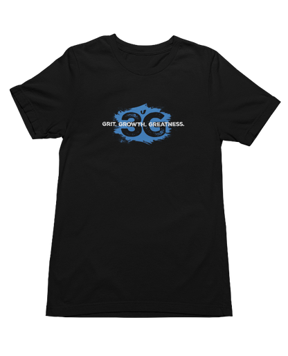 3G T-shirt featuring the words Grit, Growth, Greatness martial arts shirt karate clothes front