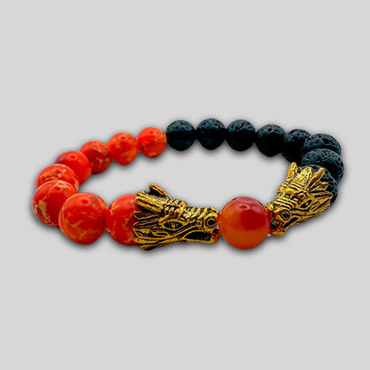 United Martial Arts Gear Double Dragon Bracelet Orange Black Gold