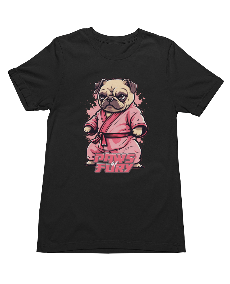 UNITED Karate Pug Martial Arts T-shirt, Karate Clothes Gear Front