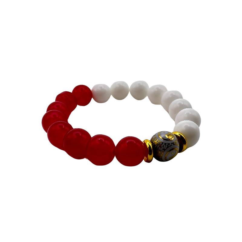 United Martial Arts Gear Yin Yang Bracelet White Red Gold