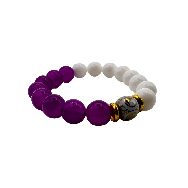 United Martial Arts Gear Yin Yang Bracelet White Purple Gold