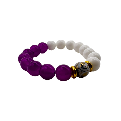 United Martial Arts Gear Yin Yang Bracelet White Purple Gold