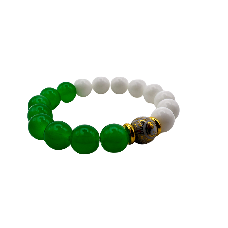 United Martial Arts Gear Yin Yang Bracelet White Green Gold