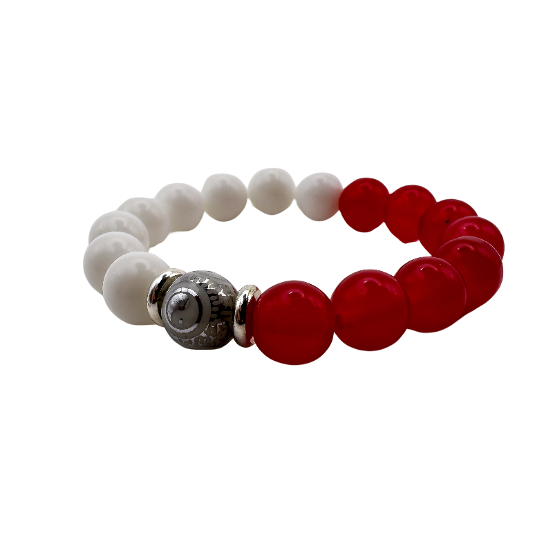 United Martial Arts Gear Yin Yang Bracelet White Red Silver