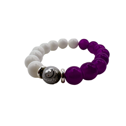 United Martial Arts Gear Yin Yang Bracelet White Purple Silver