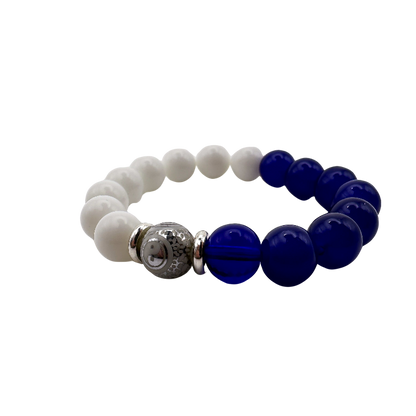 United Martial Arts Gear Yin Yang Bracelet White Blue Silver